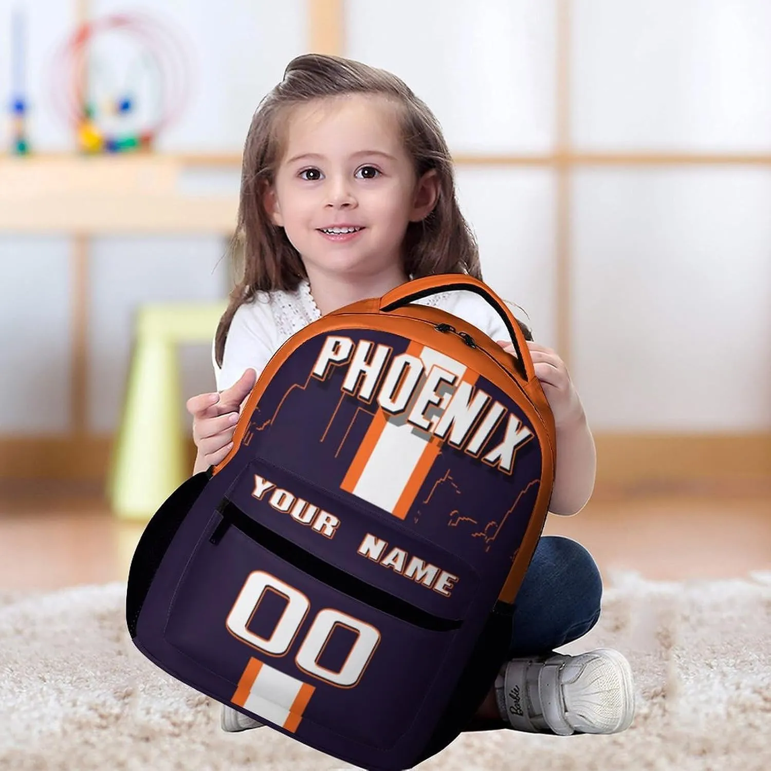 Generic Personalized Backpack Basketball City Fans Gifts Sport Bags High Capacity Custom Any Name and Number for Men Women, Pho-s2401