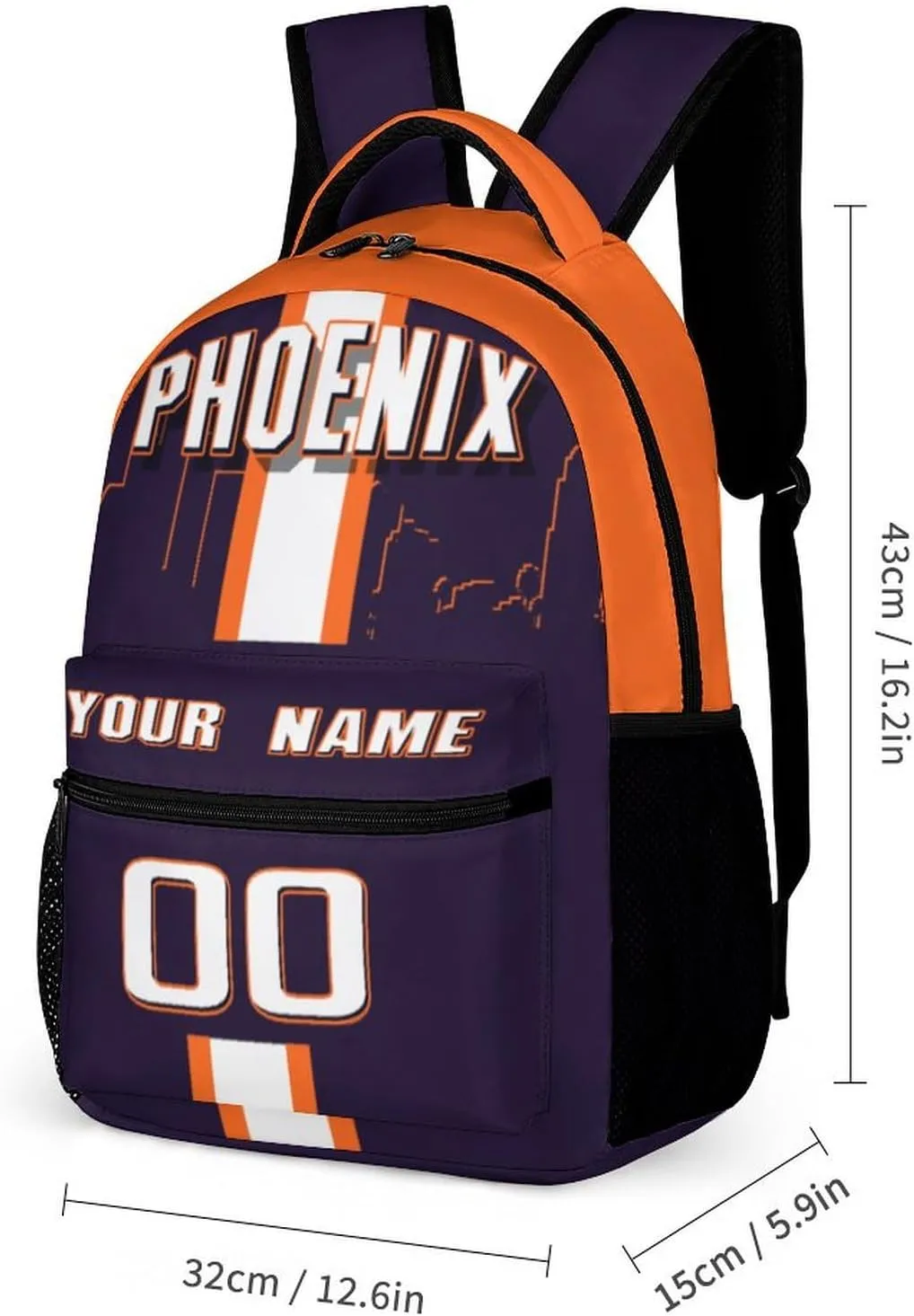 Generic Personalized Backpack Basketball City Fans Gifts Sport Bags High Capacity Custom Any Name and Number for Men Women, Pho-s2401