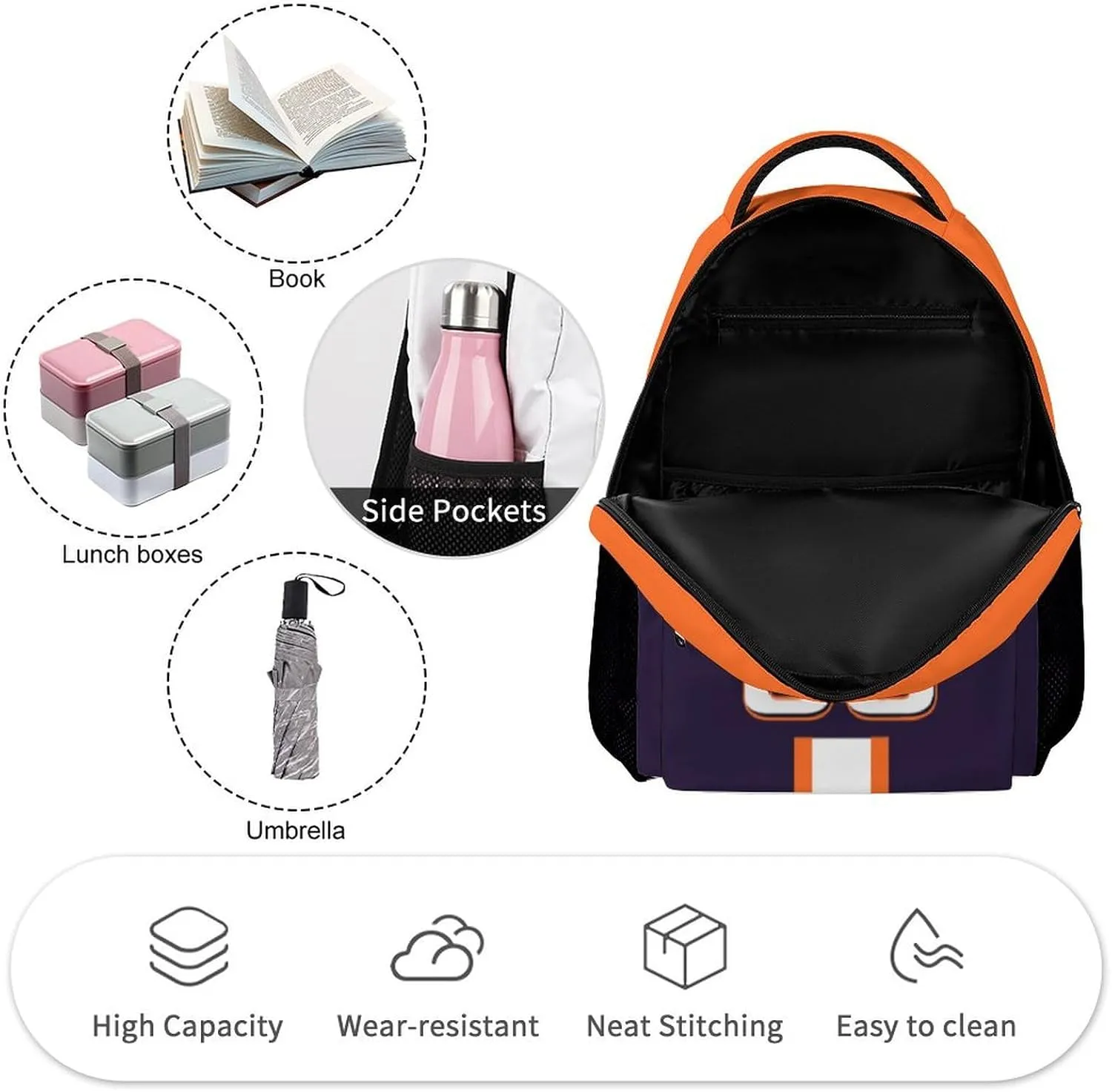 Generic Personalized Backpack Basketball City Fans Gifts Sport Bags High Capacity Custom Any Name and Number for Men Women, Pho-s2401