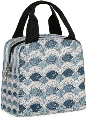 Geometric Arc Lunch Bag for Women Men, Reusable Insulated Lunch Box Adult Leakproof Cooler Food Lunch Container Womens Lunch Tote Bags for Picnic Travel Work