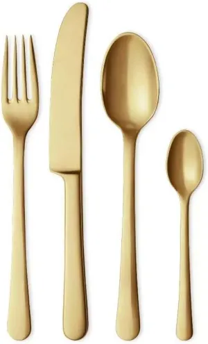 GEORG JENSEN COPENHAGEN COLLECTION 16 Piece Cutlery Set Matte Gold