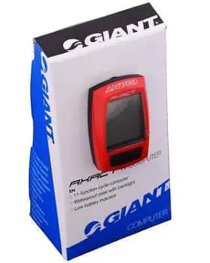 GIANT AXACT 11 FUNCTION WATERPROOF LCD BIKE COMPUTER CYCLE SPEEDOMETER RED