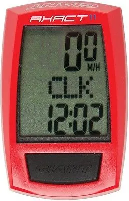 GIANT AXACT 11 FUNCTION WATERPROOF LCD BIKE COMPUTER CYCLE SPEEDOMETER RED