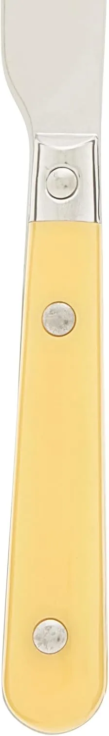 Ginkgo International Le Prix Stainless Steel Dishwasher-safe 30piece flatware set, Service for 6, Yellow,22704
