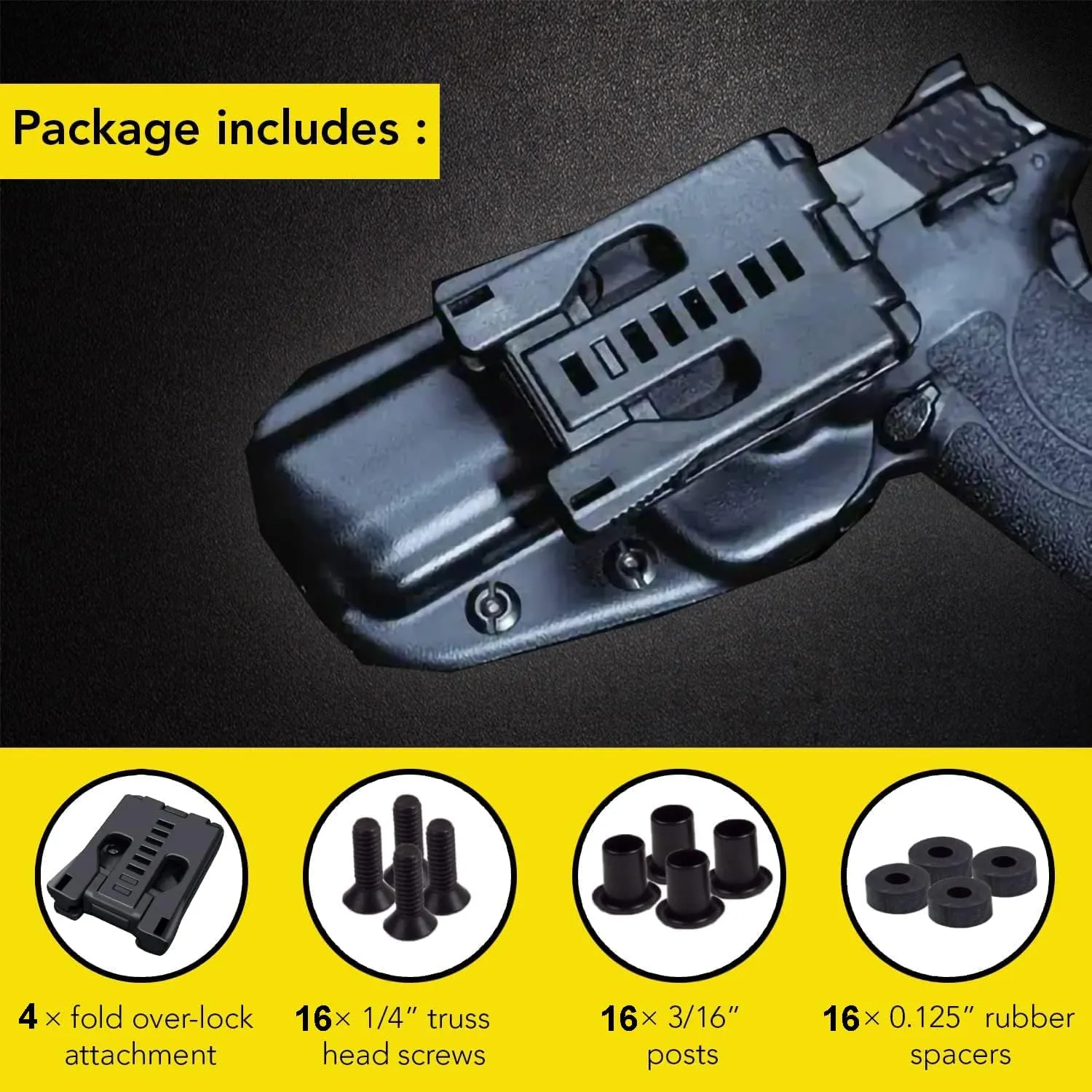 GLBSUNION Tactical Belt Clips (1 Pack/2 Pack/4 Pack Alternative), Universal Utility EDC Belt Clip Outdoor Loops Camping Knife Blade Lock Large with Hardware for Holsters or Mag Pouches Sheath Tools