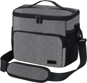 Gloppie Lunch Box for Men Women Insulated Lunch Bag Reusable Lunch Cooler Bag, Grey