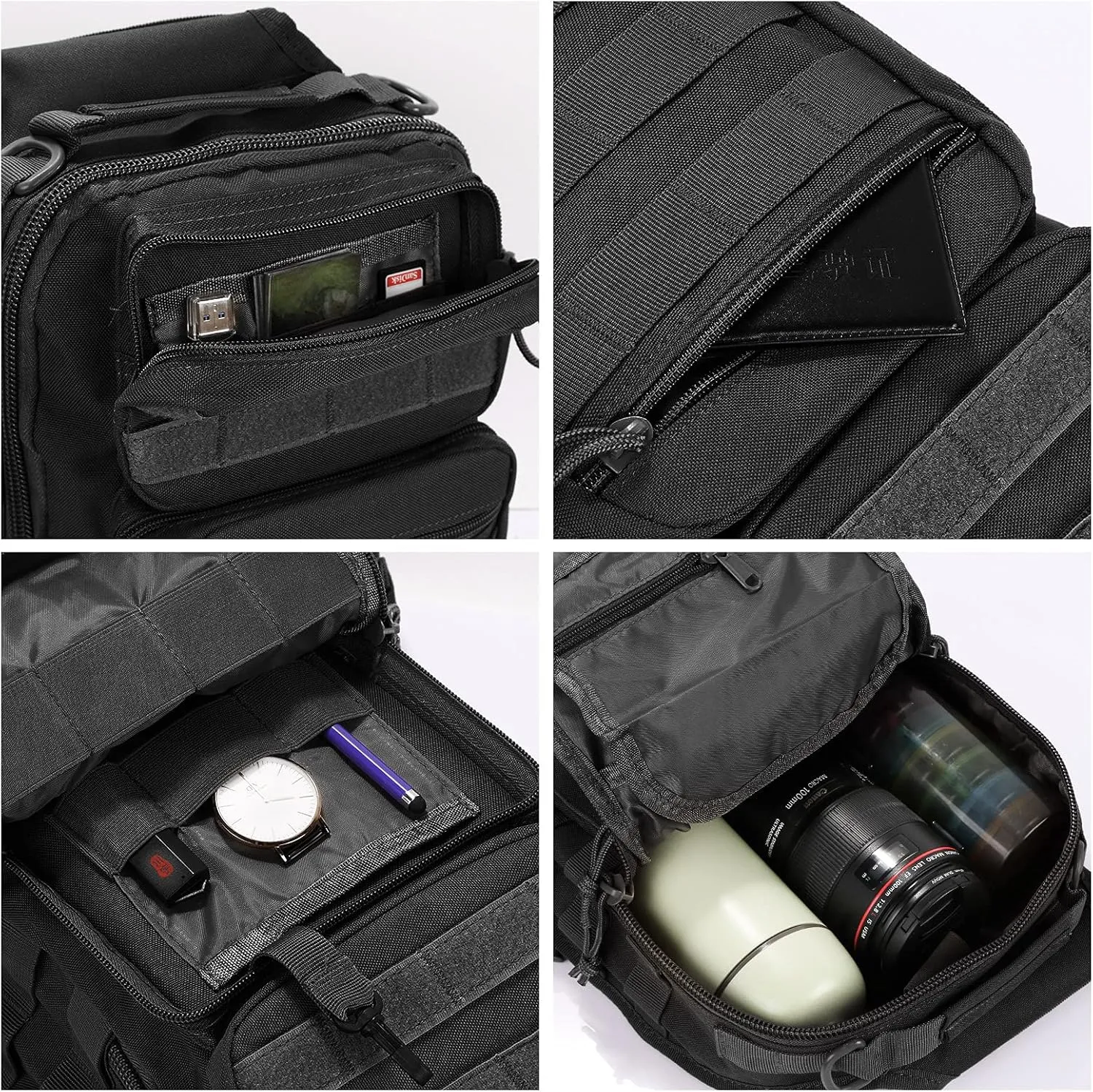 Gogoku 3 Pack Molle Pouch Combo Water Bottle Pouch Holder Tactical Molle Pouches Compact Utility Waist Bag Pack