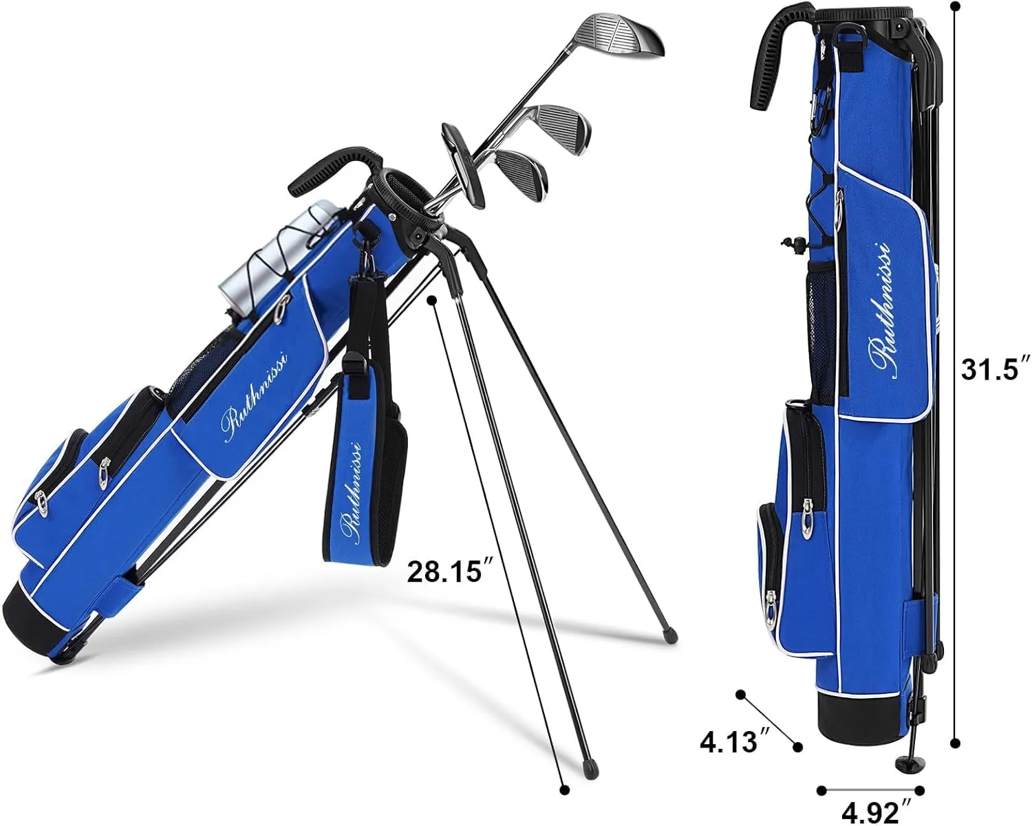 Golf Stand Bag, Lightweight Golf Easy Carry Bag with Padded Strap，Durable Pitch n Putt Golf Bag, Practice Ranger Sunday Golf Bag for Men&Women