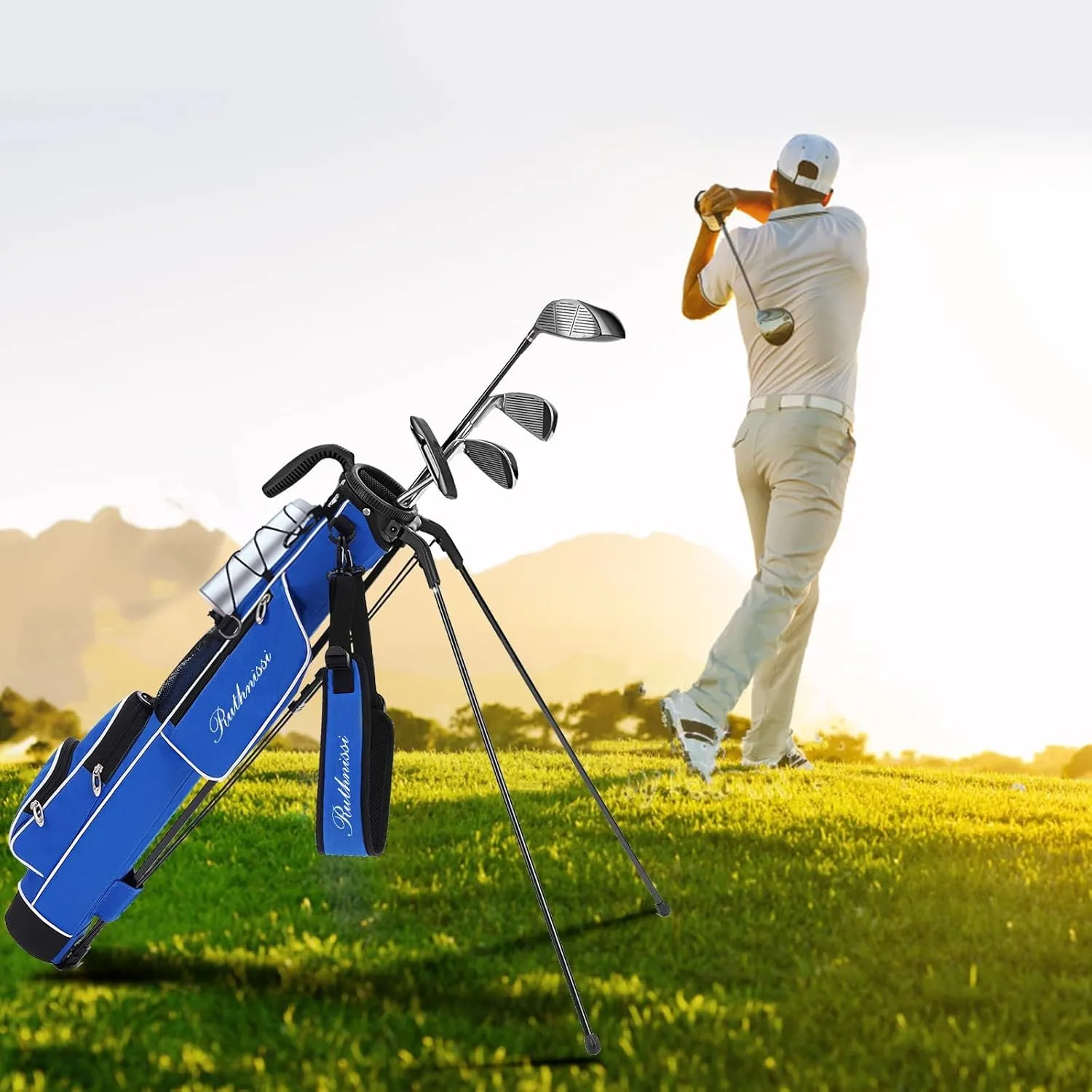 Golf Stand Bag, Lightweight Golf Easy Carry Bag with Padded Strap，Durable Pitch n Putt Golf Bag, Practice Ranger Sunday Golf Bag for Men&Women