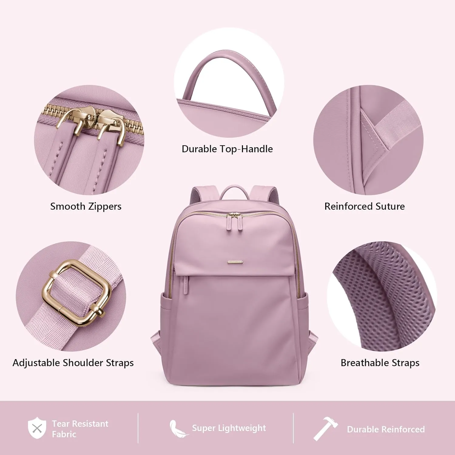 GOLF SUPAGS Women Laptop Backpack with Separate Laptop Compartment Fits 14 Inch Notebook Casual Daypack for Work Travel College Backpack Book Bags