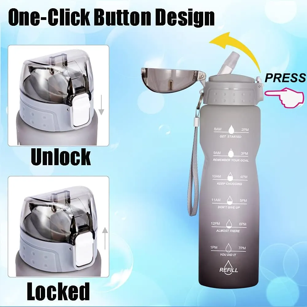 Goothdurs 24oz/32oz/50oz Motivational Water Bottle with Time Marker Reminder – Water Tracker Bottles with Times to Drink - Leak-Proof BPA Free Hydration Sports Daily Water Bottle Jug