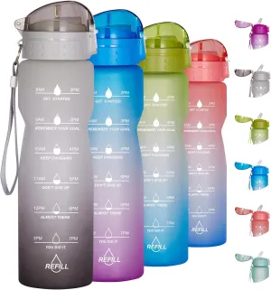Goothdurs 24oz/32oz/50oz Motivational Water Bottle with Time Marker Reminder – Water Tracker Bottles with Times to Drink - Leak-Proof BPA Free Hydration Sports Daily Water Bottle Jug