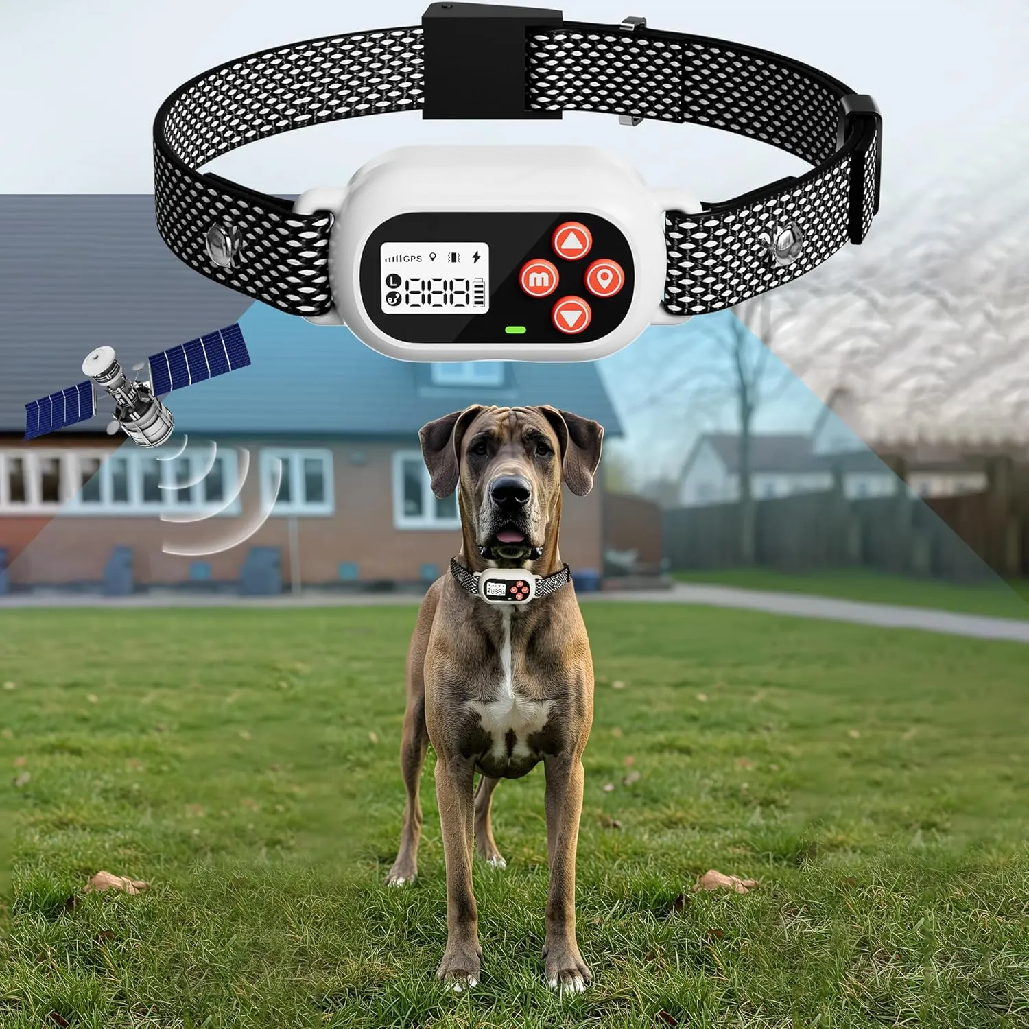 GPS Electric Dog Fence Wireless Containment System with 3 Safety Modes, Waterproof Rechargeable Collar Adjustable 25-999yd Radius for Yard/Park/Beach