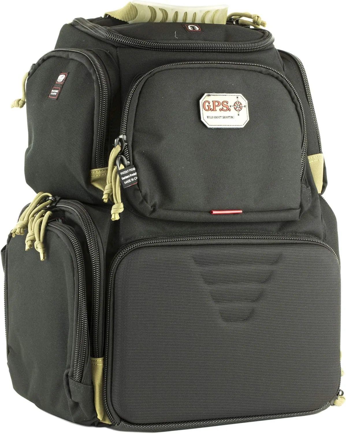 G.P.S. Handgunner Range Backpack With Foam Cradle For 4 Handguns, Durable Pistols, Ammo & Shooting Accessories Storage