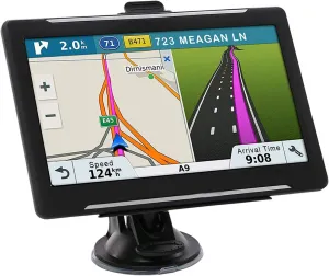 GPS Navigation for car 7-inch Touch Screen Real Voice prompts Turn Direction Speed Limit Warning car GPS Satellite Navigator, Lifetime Free Update World map