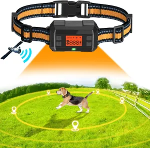 GPS Wireless Dog Fence Collar for Outdoor Use, Precise Pet Containment System with AI Smart GPS Signal Boost Tech for M / L Dogs, IPX7 Waterproof with 3 Warning Modes, Adjustale Radius 33-999 Yards