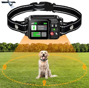 GPS Wireless Dog Fence System, Electric Electric Dog Fence Using GPS Electric Satellite Technology, with a Range of 15-2000m, IPX7 Waterproof Rechargeable Collar Receiver,Outdoor Use Only