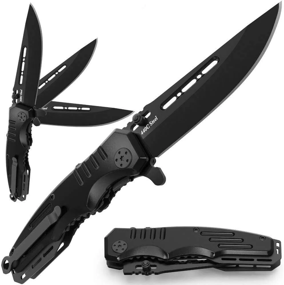 Grand Way Spring-Assisted Tactical Knife 6681 (Black)