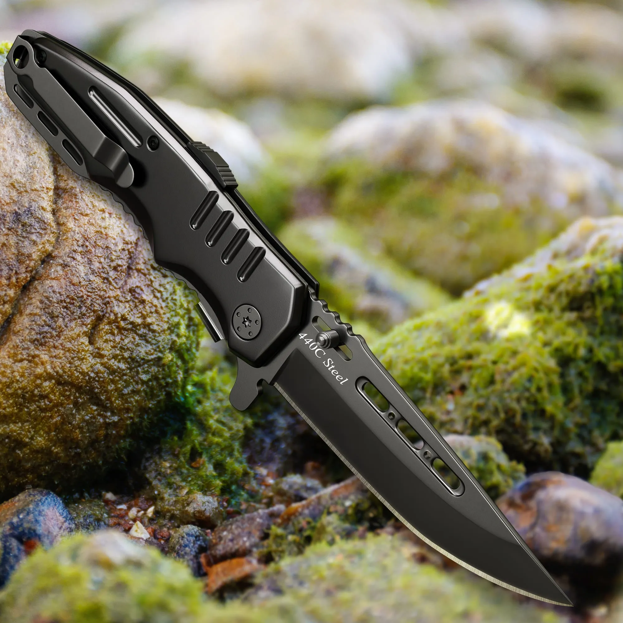 Grand Way Spring-Assisted Tactical Knife 6681 (Black)