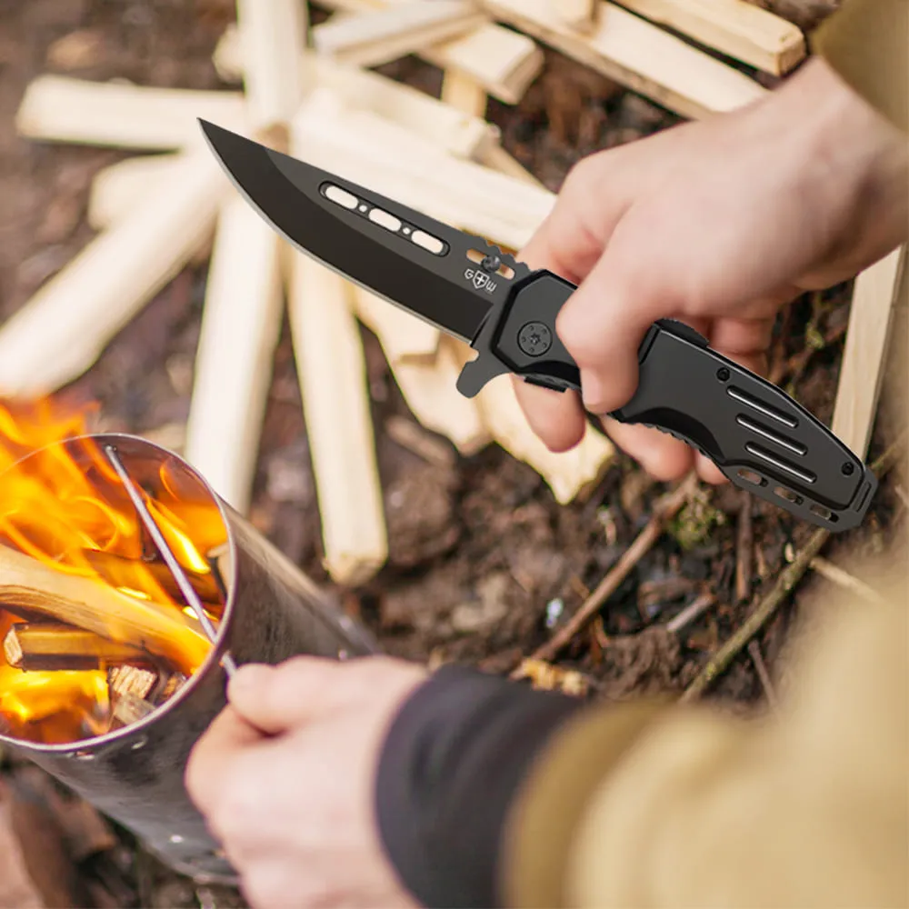 Grand Way Spring-Assisted Tactical Knife 6681 (Black)