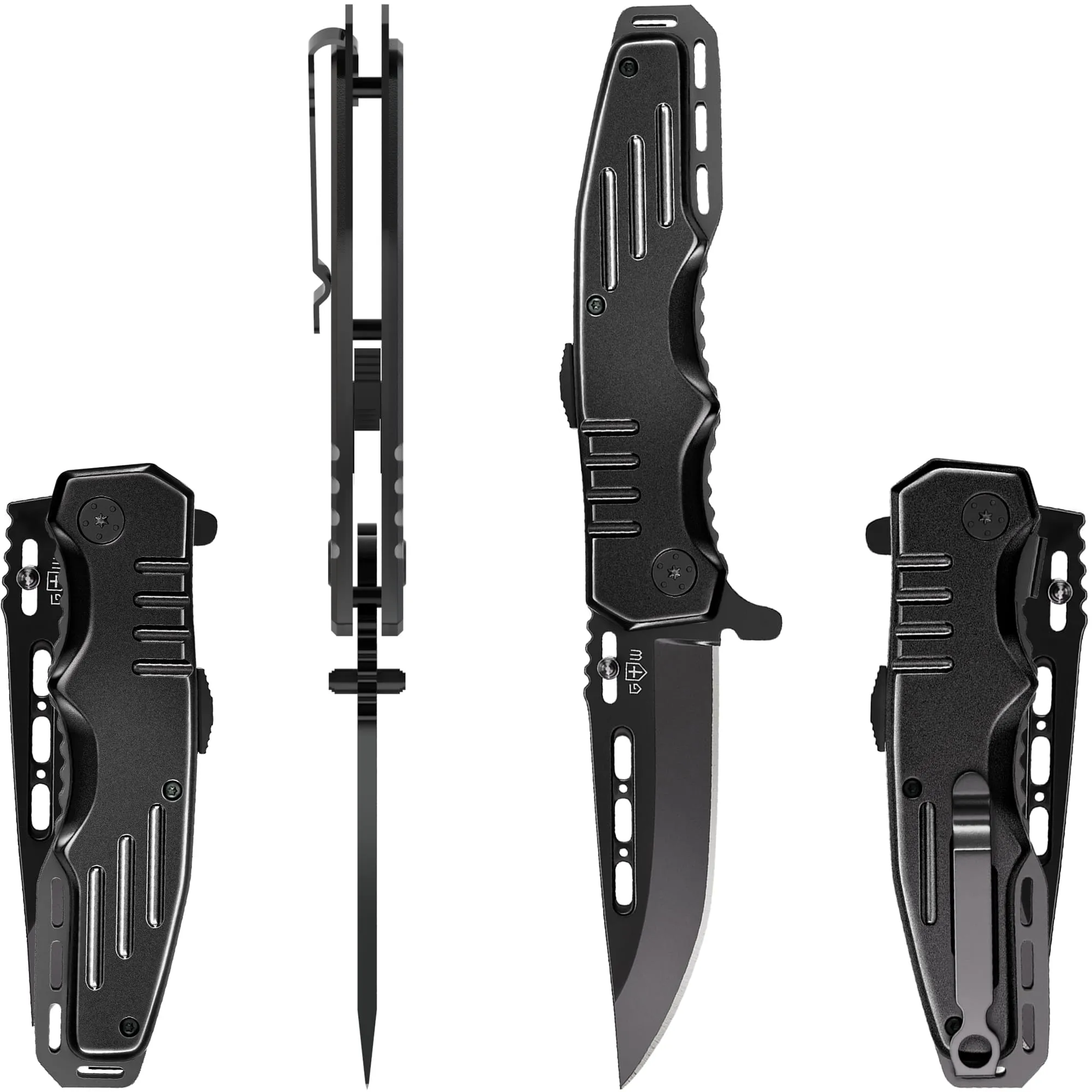 Grand Way Spring-Assisted Tactical Knife 6681 (Black)