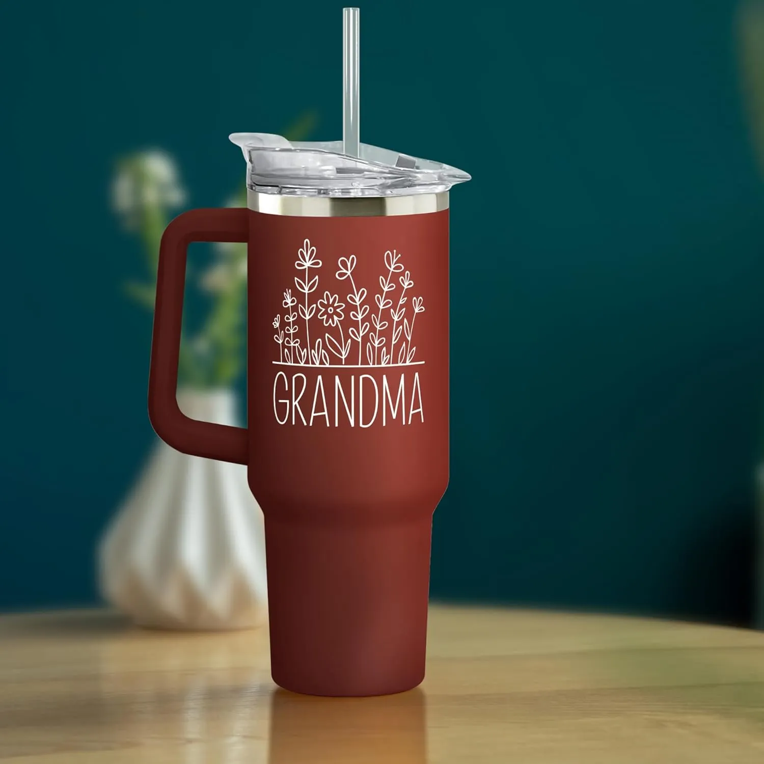 Grandma Gifts - Gifts for Grandma from Grandkids, Granddaughter, Grandson, Grandchildren - Birthday, Mothers Day, Christmas, First Time Gift Ideas for Grandmother - 40 Oz Red Tumbler