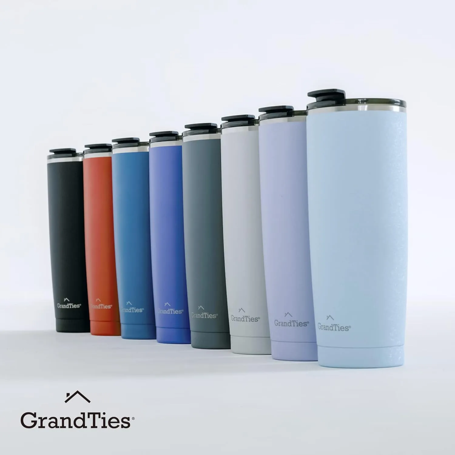 GRANDTIES Insulated Coffee Tumbler Cup w/Tritan Lid | Leak Proof, Reusable, Double Walled Vacuum Stainless Steel Water Bottle Travel Mug | Thermal Cups for Hot and Cold Drinks | 20oz | Cobalt Blue