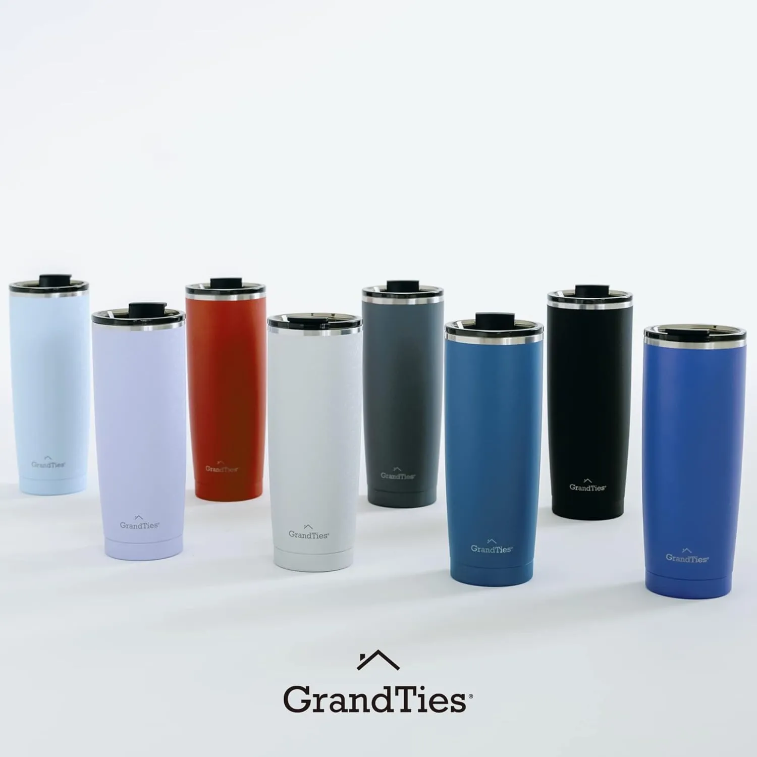 GRANDTIES Insulated Coffee Tumbler Cup w/Tritan Lid | Leak Proof, Reusable, Double Walled Vacuum Stainless Steel Water Bottle Travel Mug | Thermal Cups for Hot and Cold Drinks | 20oz | Cobalt Blue