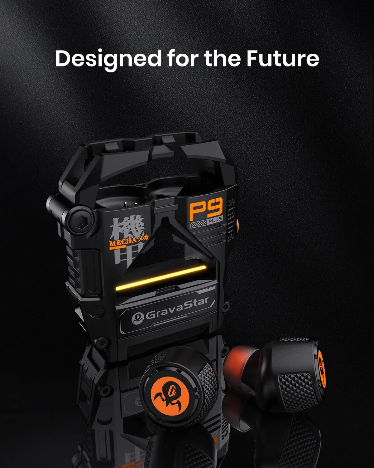 GravaStar Sirius Plus True Wireless Earbuds, Bluetooth 5.3 Active Noise Cancellation ANC Headphones, 28H Playtime, ENC Clear Call, IPX4 for Sports/Work, Customization App for iOS/Android-Black