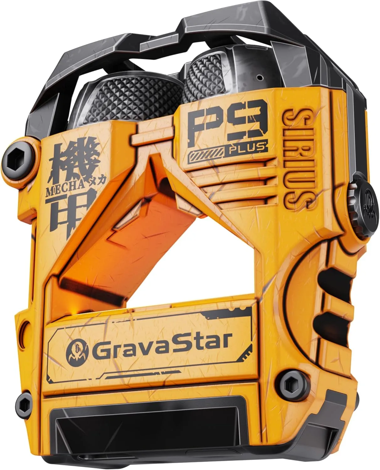 GravaStar Sirius Plus True Wireless Earbuds, Bluetooth 5.3 Active Noise Cancellation ANC Headphones, 28H Playtime, ENC Clear Call, IPX4 for Sports/Work, Customization App for iOS/Android-Yellow