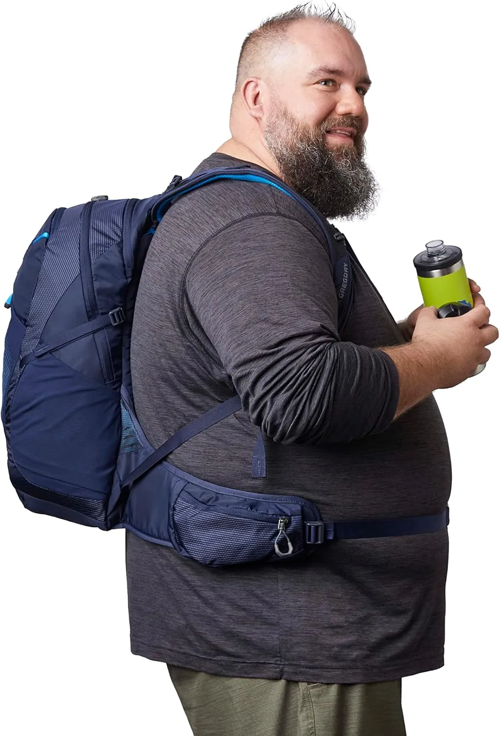 Gregory Miko 20L Unisex Day Hiking Backpack, Ventilated Backpanel, Built-In Hydration Attachment for Water Bladder (Reservoir Not Included), Plus Size, Volt Blue