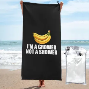 Grower Not A Shower Beach Towel Quick-Dry Bath Towel Lightweight Portable for Summer