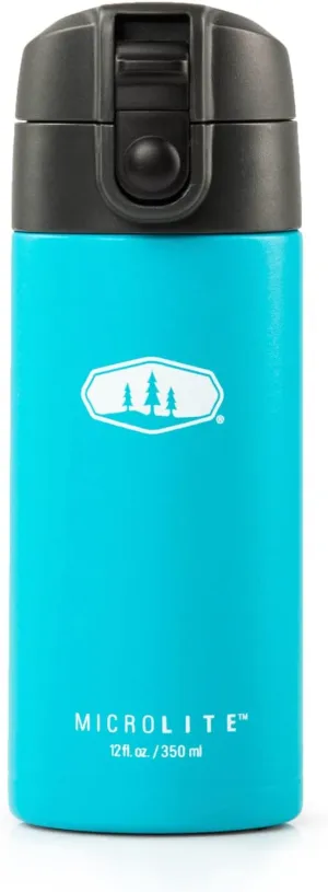 GSI Outdoors, Microlite Water Bottle, Vacuum-Insulated Stainless Steel, for Camping, Sky Blue, 12 Fluid Ounces