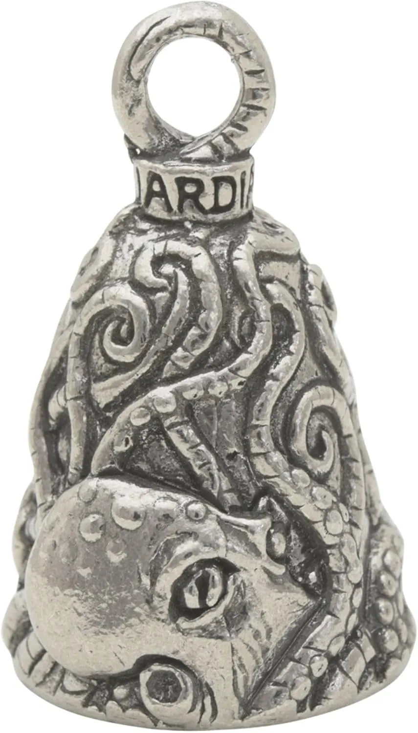 Guardian Bell Animals Good Luck Bell w/Keyring & Black Velvet Gift Bag | Motorcycle Bell | Lead-Free Pewter | Made in USA