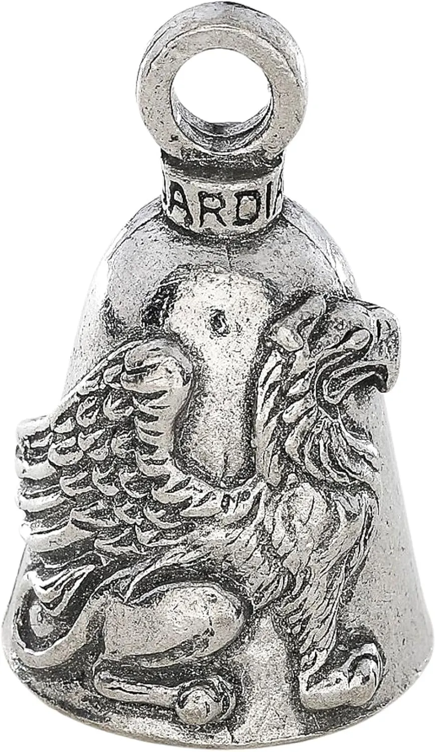 Guardian Bell Animals Good Luck Bell w/Keyring & Black Velvet Gift Bag | Motorcycle Bell | Lead-Free Pewter | Made in USA