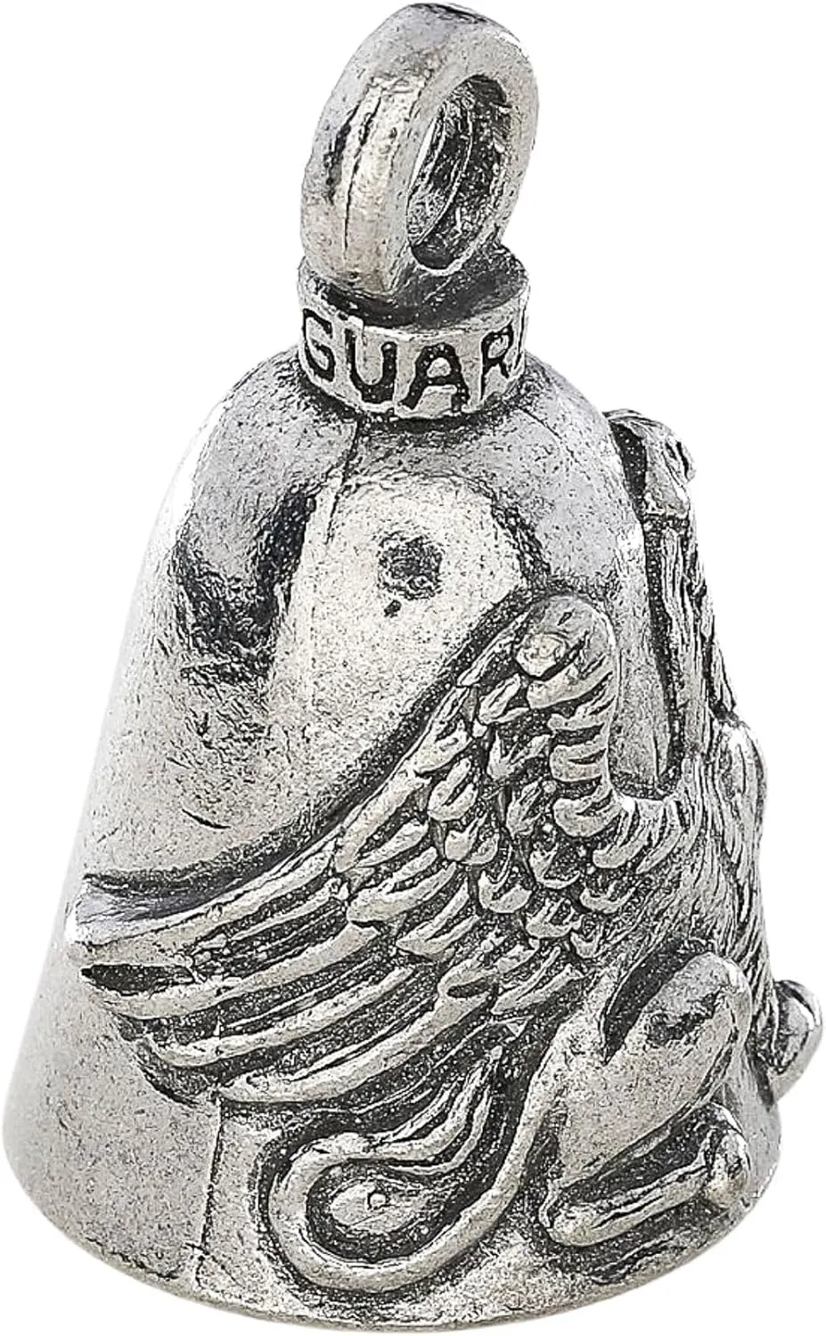 Guardian Bell Animals Good Luck Bell w/Keyring & Black Velvet Gift Bag | Motorcycle Bell | Lead-Free Pewter | Made in USA