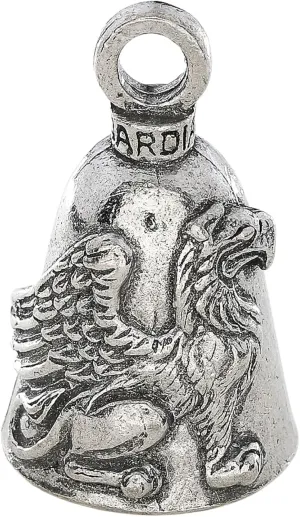 Guardian Bell Animals Good Luck Bell w/Keyring & Black Velvet Gift Bag | Motorcycle Bell | Lead-Free Pewter | Made in USA