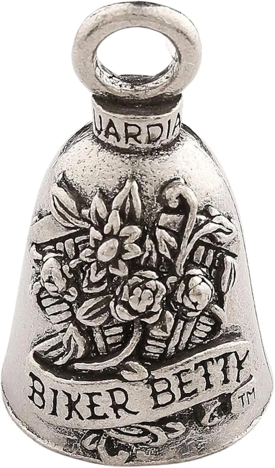 Guardian Bell Biker Betty Good Luck Bell w/Keyring & Black Velvet Gift Bag | Motorcycle Bell | Lead-Free Pewter | Good Luck Gift to Friends & Family | Bike Bell | Made in USA