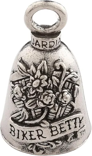 Guardian Bell Biker Betty Good Luck Bell w/Keyring & Black Velvet Gift Bag | Motorcycle Bell | Lead-Free Pewter | Good Luck Gift to Friends & Family | Bike Bell | Made in USA