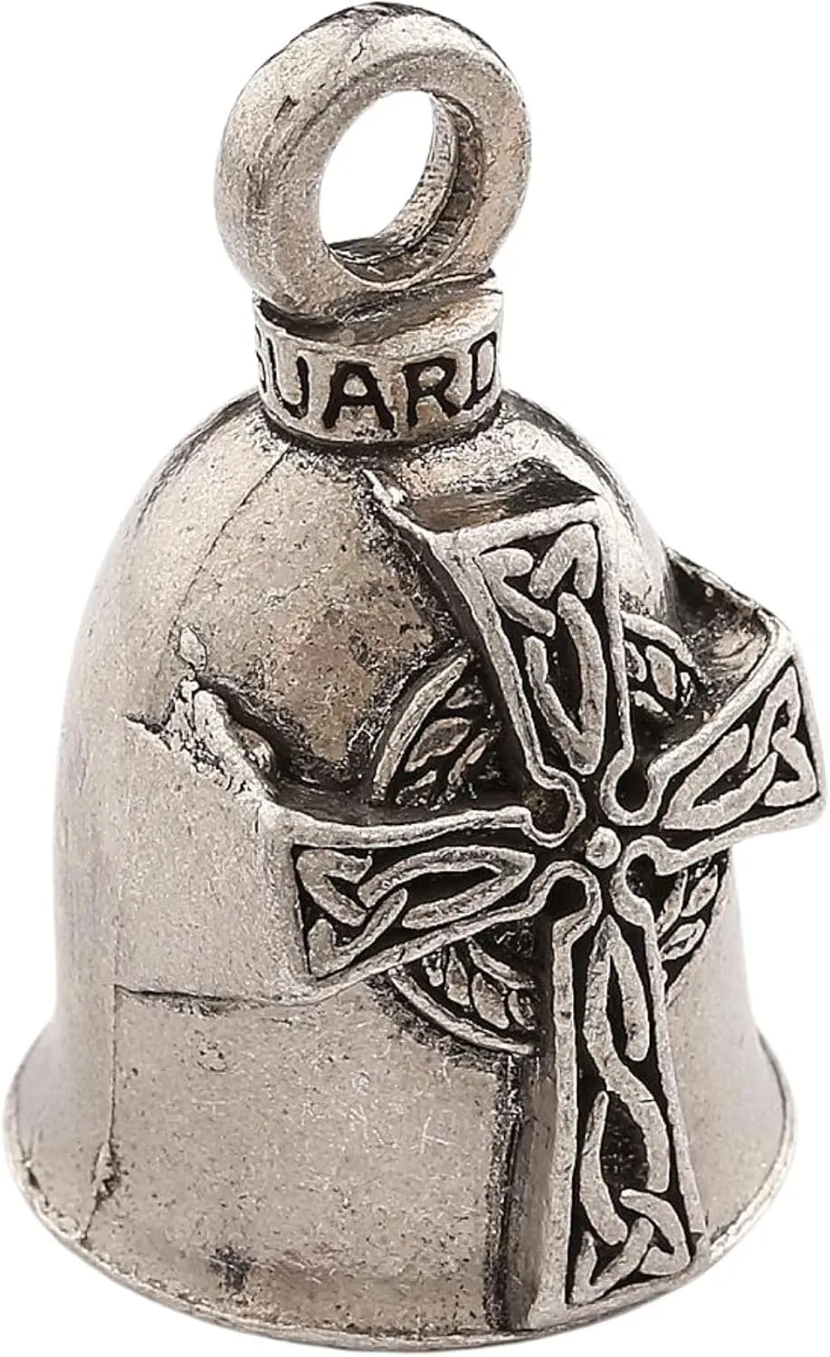 Guardian Bell Celtic Good Luck Bell w/Keyring & Black Velvet Gift Bag | Motorcycle Bell | Lead-Free Pewter | Made in USA