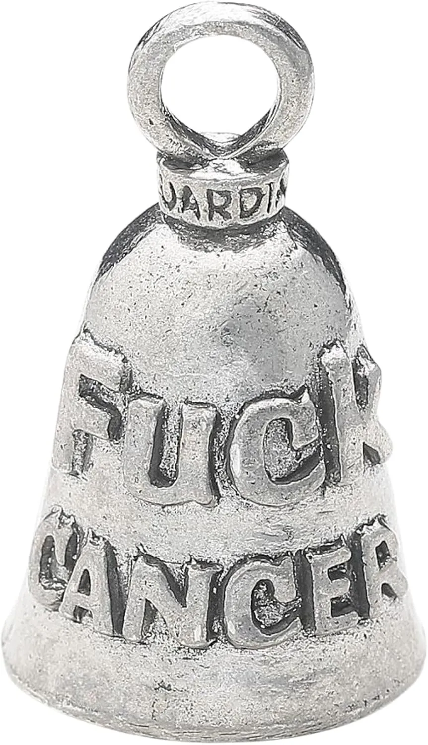 Guardian Bell F_ck Cancer Motorcycle Bell w/Keyring & Black Velvet Gift Bag | Lead-Free Pewter | Good Luck Gift | Made in USA