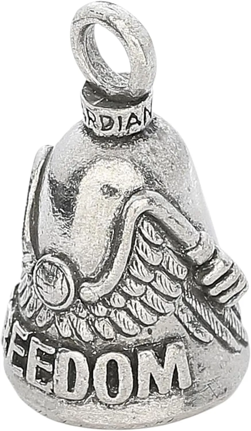 Guardian Bell Freedom Rider Good Luck Bell w/Keyring & Black Velvet Gift Bag | Motorcycle Bell | Lead-Free Pewter | Made in USA