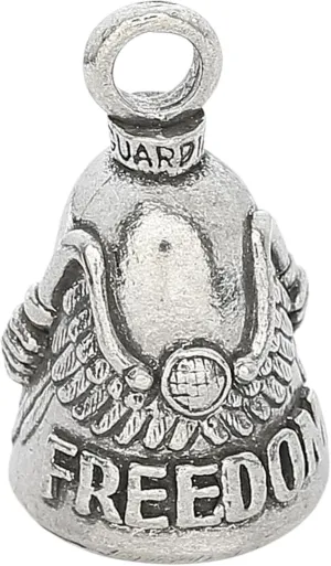 Guardian Bell Freedom Rider Good Luck Bell w/Keyring & Black Velvet Gift Bag | Motorcycle Bell | Lead-Free Pewter | Made in USA