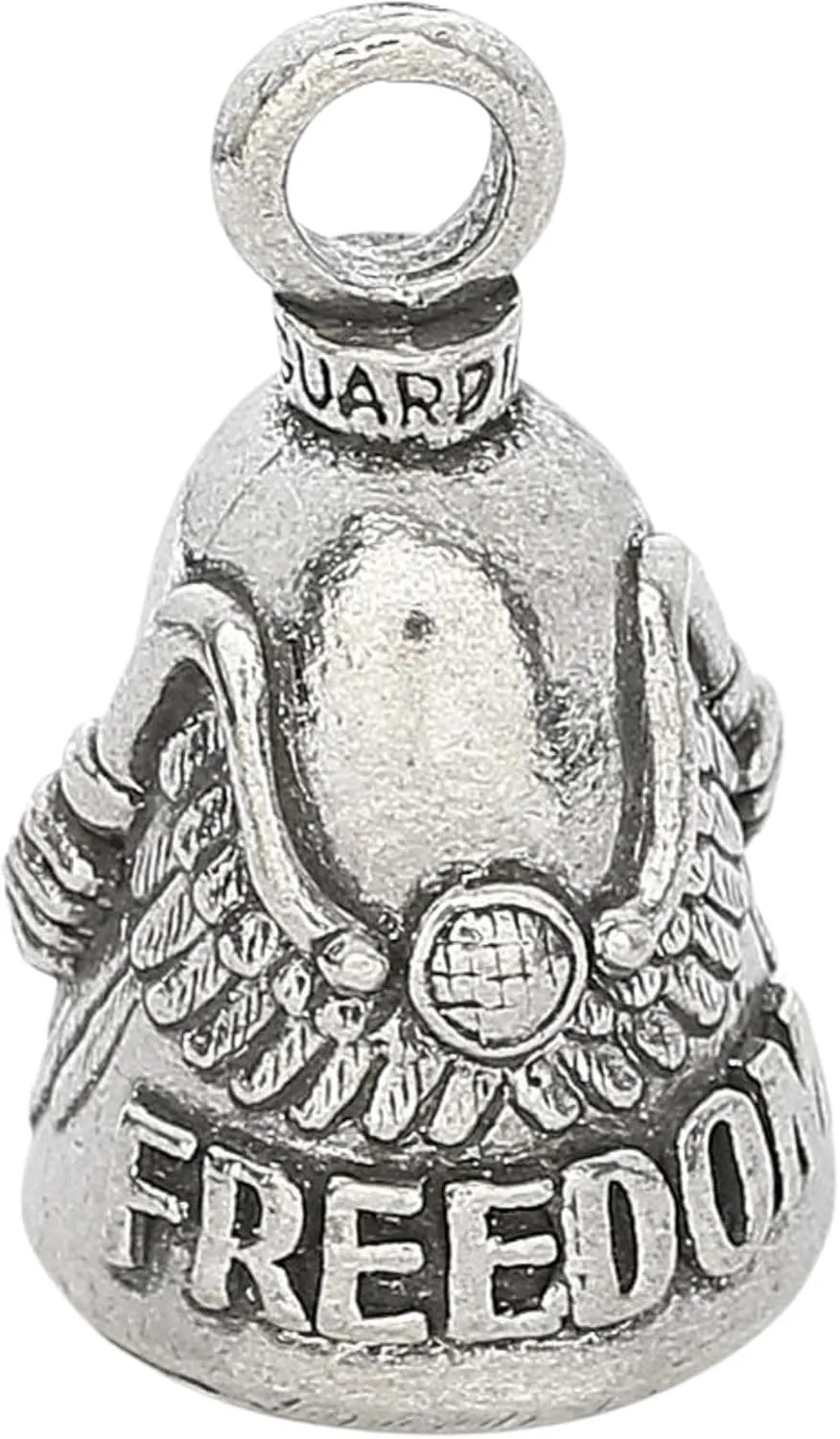Guardian Bell Freedom Rider Good Luck Bell w/Keyring & Black Velvet Gift Bag | Motorcycle Bell | Lead-Free Pewter | Made in USA