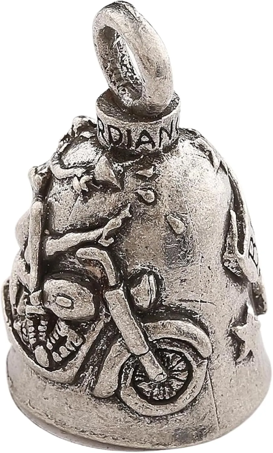 Guardian Bell Good Luck Bell w/Keyring & Black Velvet Gift Bag | Motorcycle Bell | Lead-Free Pewter | Made in USA