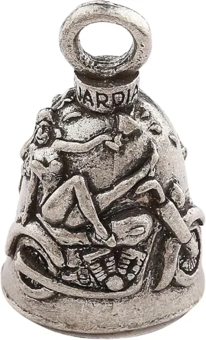 Guardian Bell Good Luck Bell w/Keyring & Black Velvet Gift Bag | Motorcycle Bell | Lead-Free Pewter | Made in USA