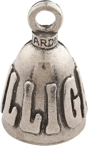 Guardian Bell Good Luck Bell w/Keyring & Black Velvet Gift Bag | Motorcycle Bell | Lead-Free Pewter | Made in USA