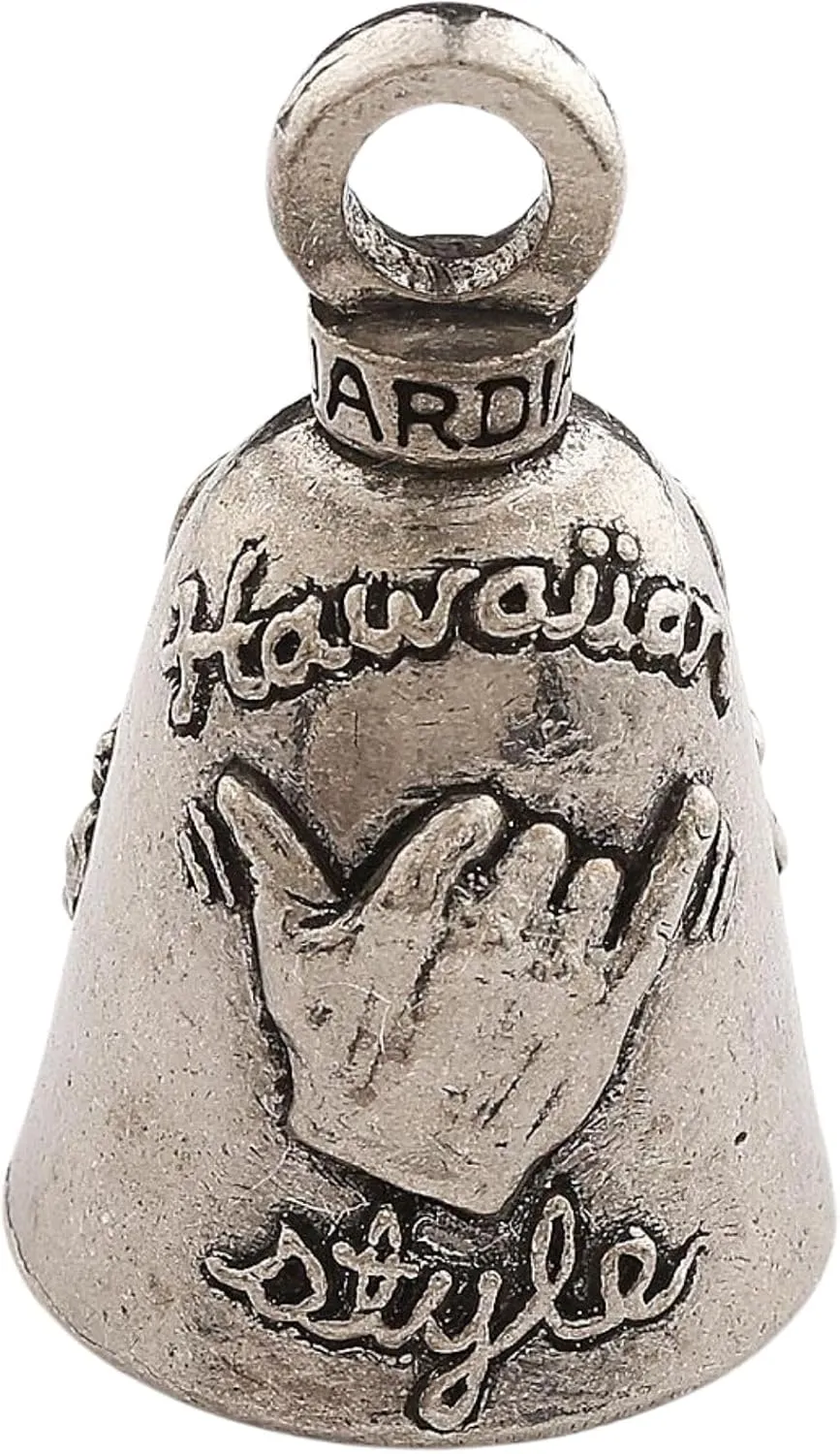 Guardian Bell Hawaiian Style Good Luck Bell w/Keyring & Black Velvet Gift Bag | Motorcycle Bell | Lead-Free Pewter | Good Luck Gift to Friends & Family | Bike Bell | Made in USA