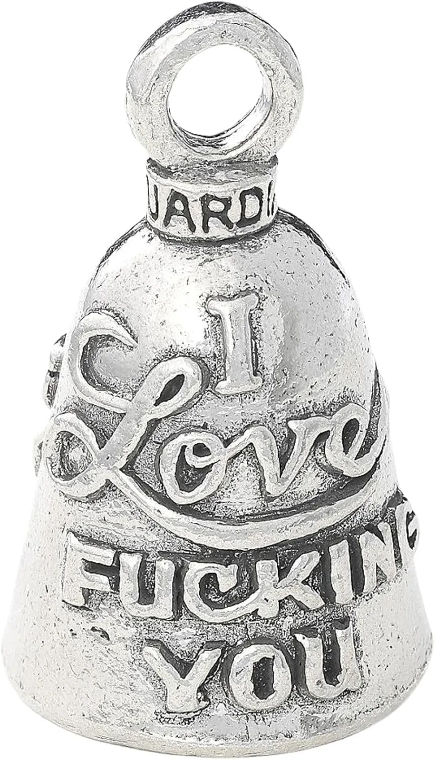 Guardian Bell I Love Fucking You Good Luck Bell w/Keyring & Black Velvet Gift Bag | Motorcycle Bell | Lead-Free Pewter | Good Luck Gift to Friends & Family | Bike Bell | Made in USA