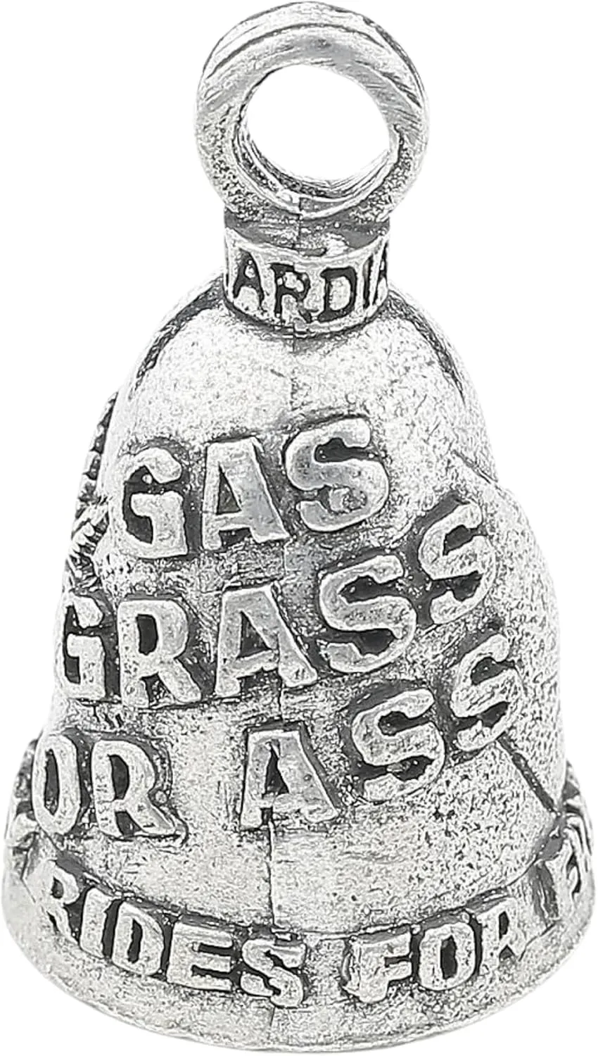 Guardian Bell Nobody Ride For Free Good Luck Bell w/Keyring & Black Velvet Gift Bag | Motorcycle Bell | Lead-Free Pewter | Good Luck Gift to Friends & Family | Bike Bell | Made in USA